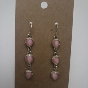 New! Pink Heart Drop Earrings A -13